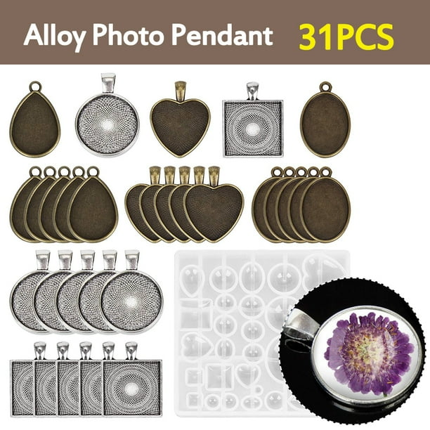 Resin DIY Craft Molds Meao 31 Pcs Jewelry Craft Making Silicone Moulds Jewelry Pendant Moulds Epoxy Resin Molds Tools Set